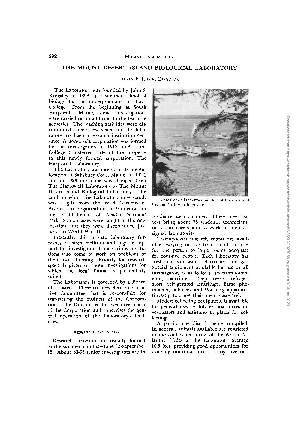 (PDF) The Mount Desert Island Biological Laboratory Shahrzad Movafagh