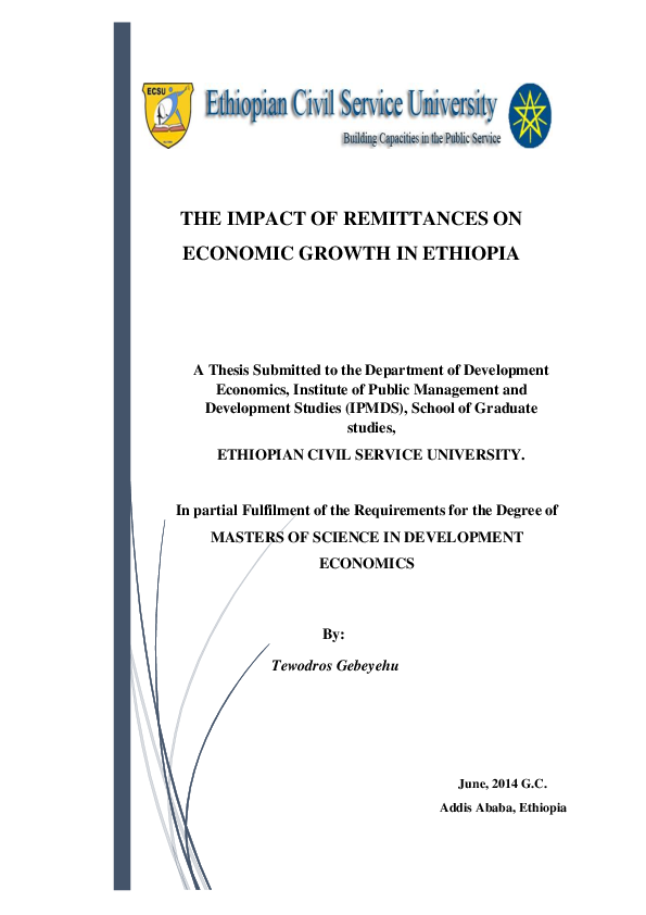 (PDF) TheImpact of Remittance on Ethiopian Economic Growth 2014 G.C