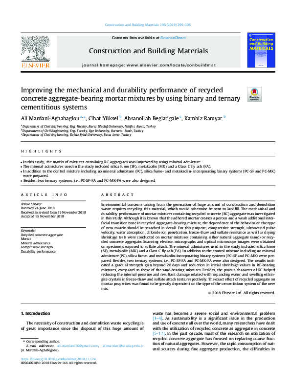 (PDF) Improving the mechanical and durability performance of recycled ...