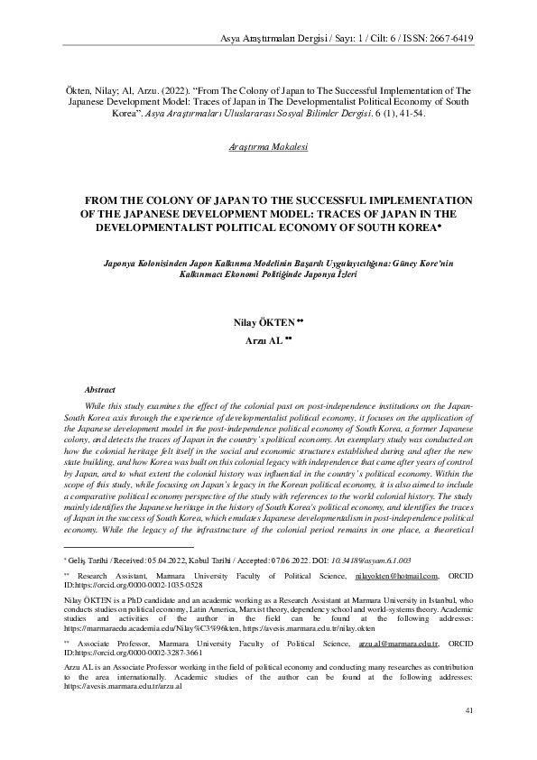 (PDF) FROM THE COLONY OF JAPAN TO THE SUCCESSFUL IMPLEMENTATION OF THE ...