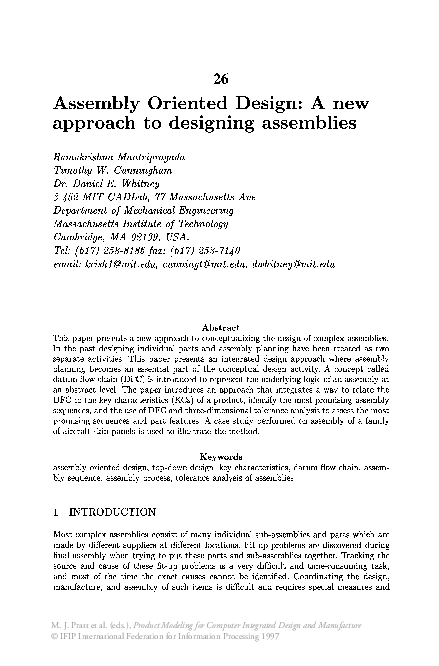 (PDF) Assembly Oriented Design: A new approach to designing assemblies