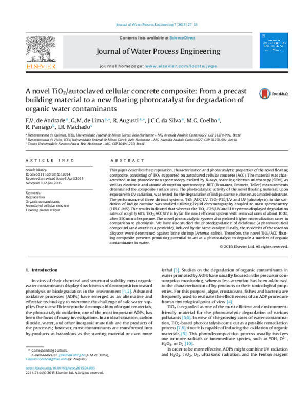 A novel TiO2/autoclaved cellular concrete composite: From a precast building material to a new floating photocatalyst for degradation of organic water contaminants
