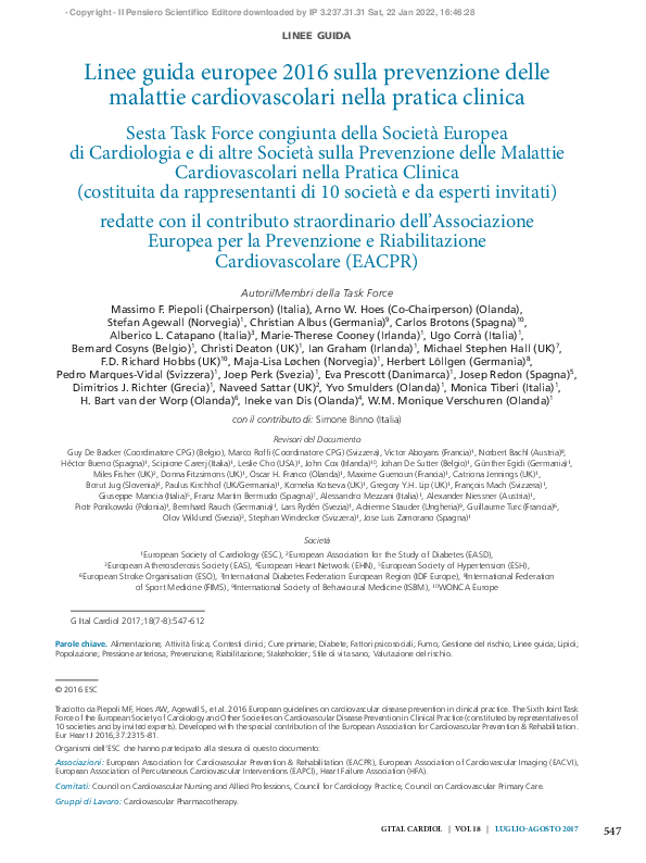 (PDF) [2016 European guidelines on cardiovascular disease prevention in ...