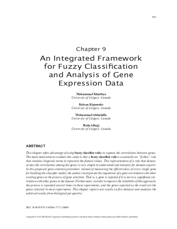(PDF) An Integrated Framework for Fuzzy Classification and Analysis of ...