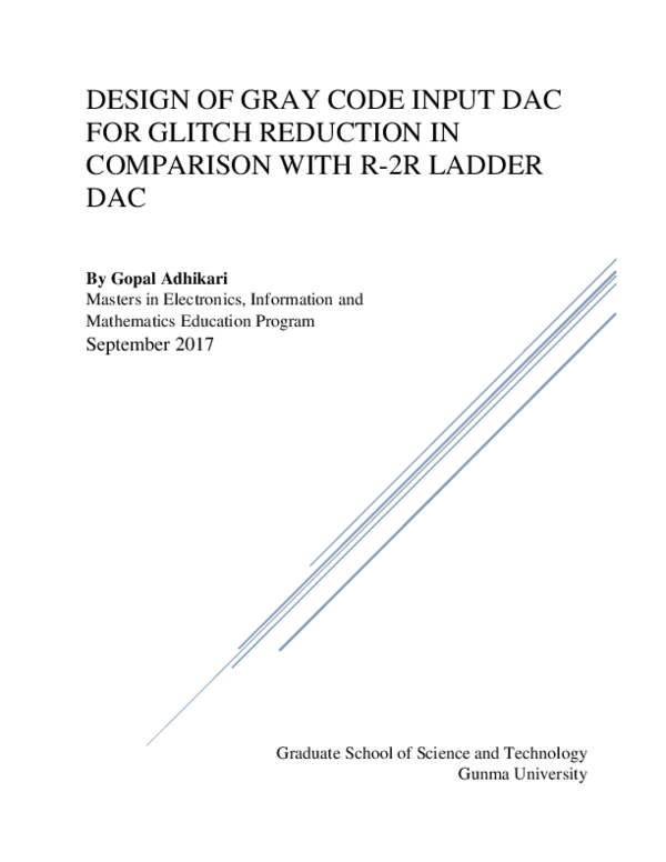 (PDF) Design of Gray Code Input Dac for Glitch Reduction in Comparison