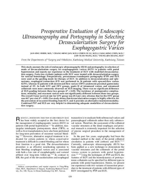 (PDF) Preoperative Evaluation of Endoscopic Ultrasonography and ...