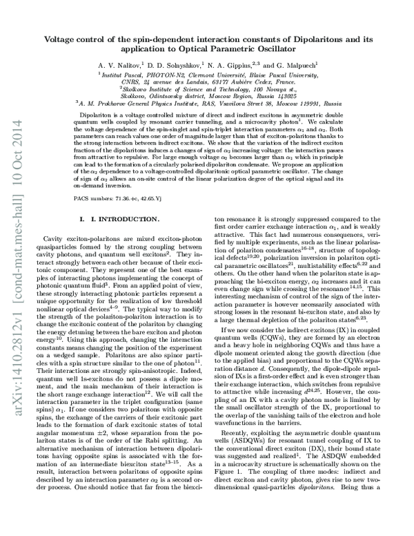 (PDF) Voltage control of the spin-dependent interaction constants of ...