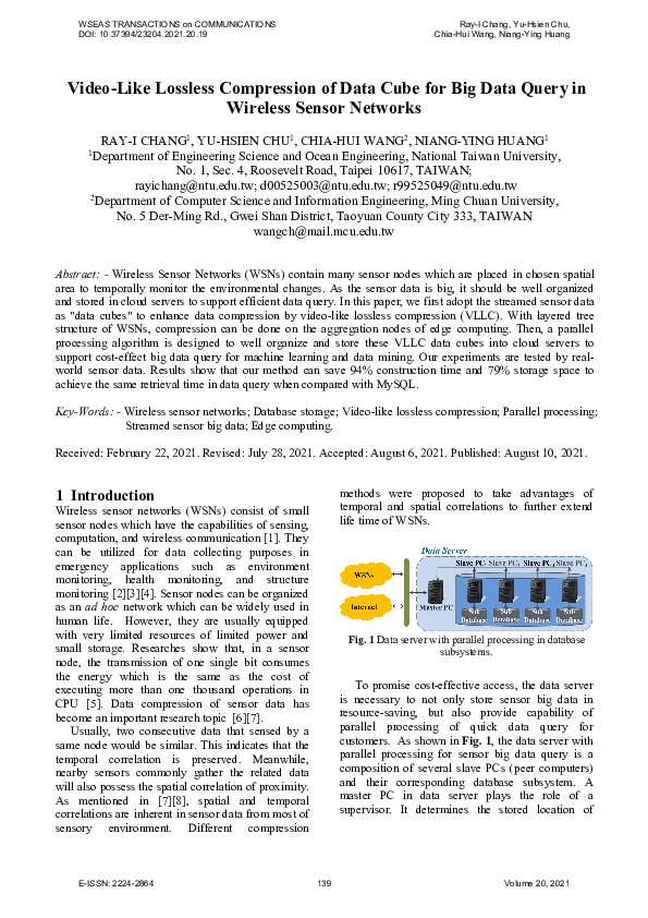 (PDF) Video-Like Lossless Compression of Data Cube for Big Data Query ...