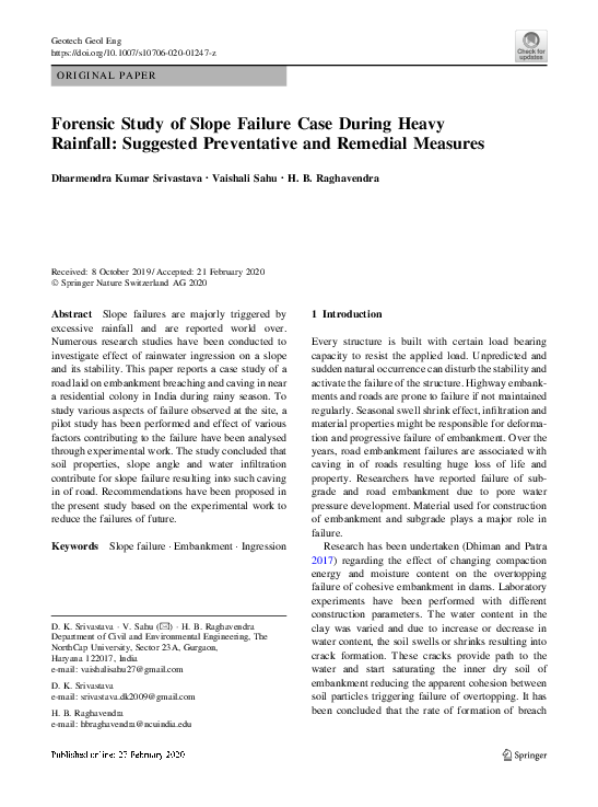 (PDF) Forensic Study of Slope Failure Case During Heavy Rainfall ...