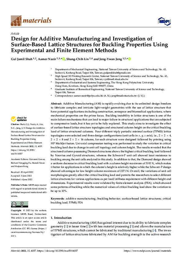 (PDF) Design for Additive Manufacturing and Investigation of Surface ...