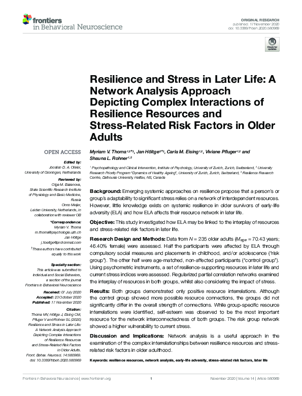 (PDF) Resilience and Stress in Later Life: A Network Analysis Approach ...