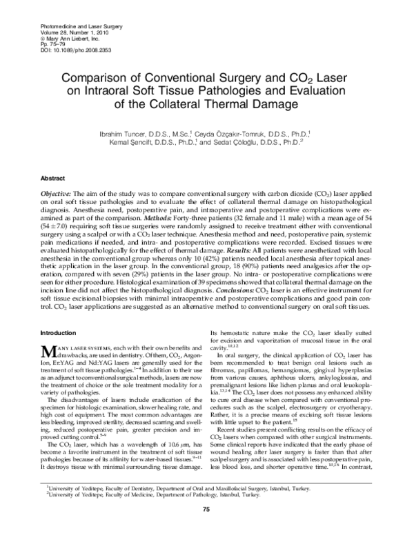 (PDF) Comparison of Conventional Surgery and CO2Laser on Intraoral Soft