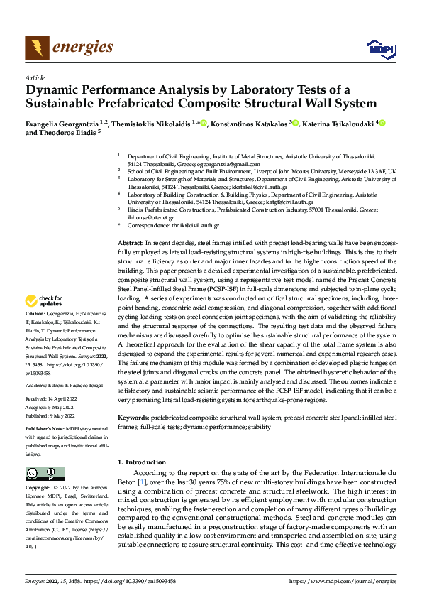 (PDF) Dynamic Performance Analysis by Laboratory Tests of a Sustainable ...