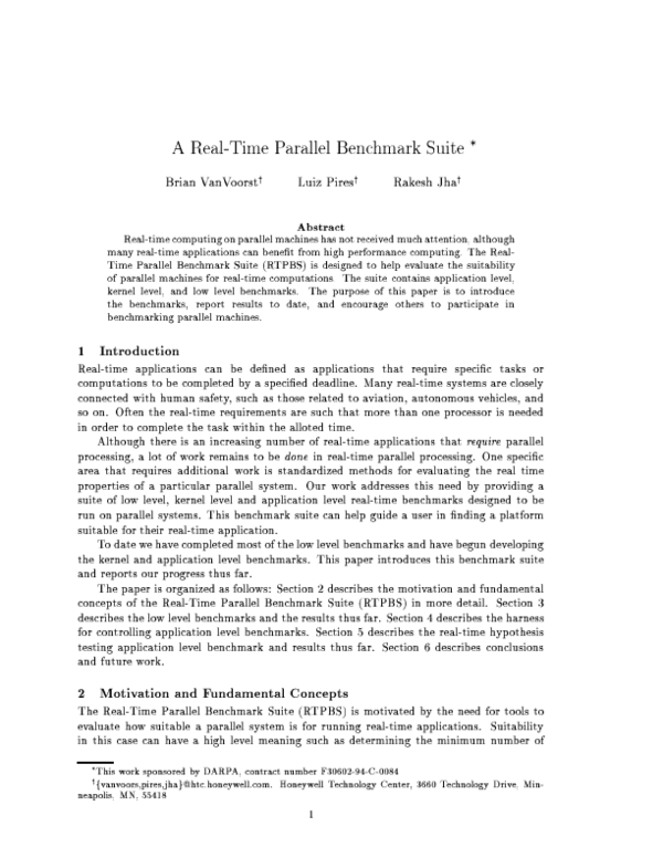 (PDF) A Real-Time Parallel Benchmark Suite