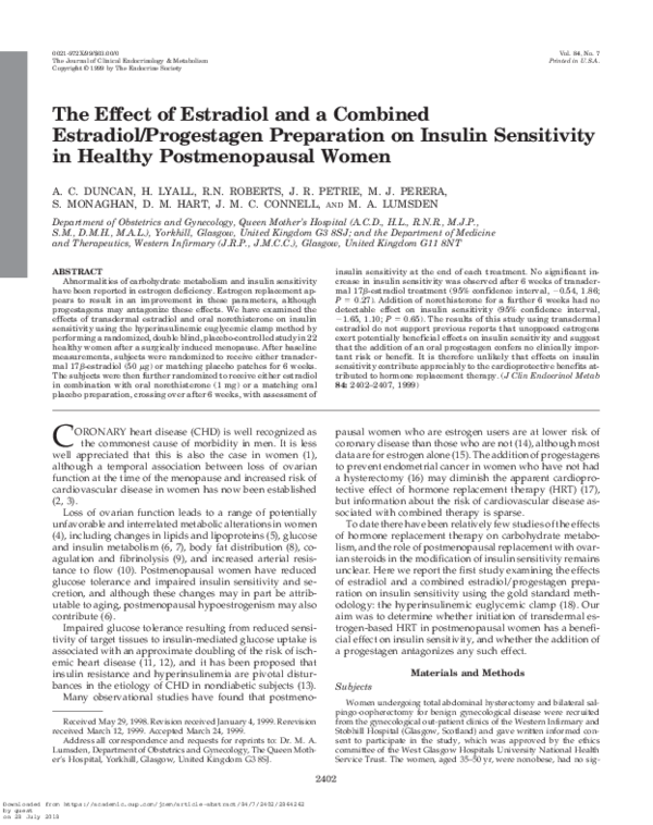 (PDF) The Effect of Estradiol and a Combined Estradiol/Progestagen ...