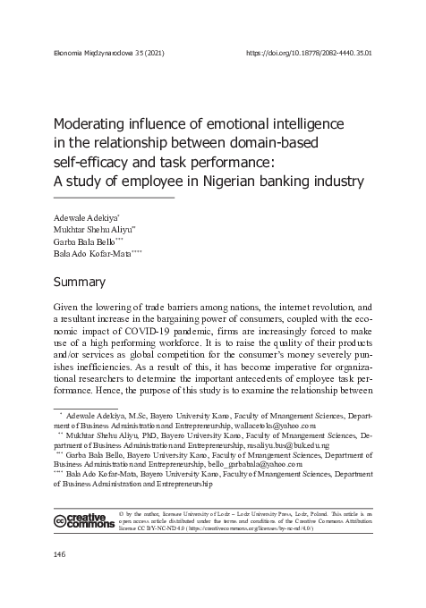 (PDF) Moderating influence of emotional intelligence in the ...