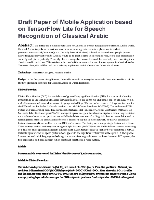 (PDF) Draft Paper of Mobile Application based on TensorFlow Lite for ...