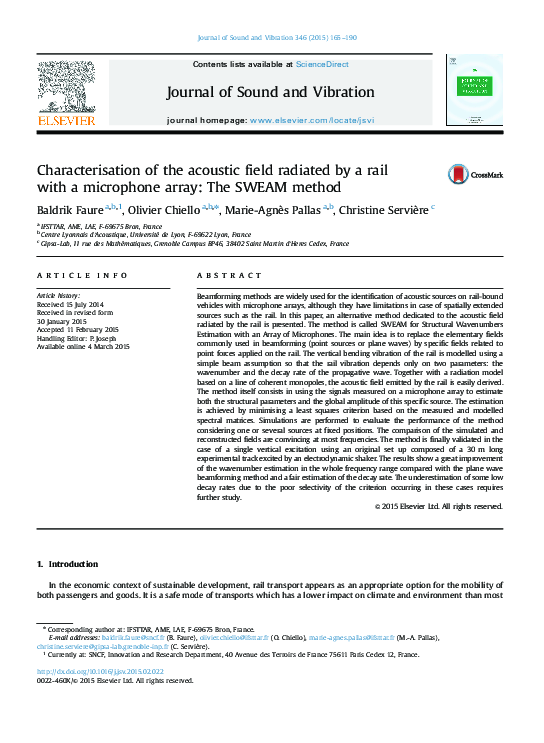 (PDF) Characterisation of the acoustic field radiated by a rail with a ...
