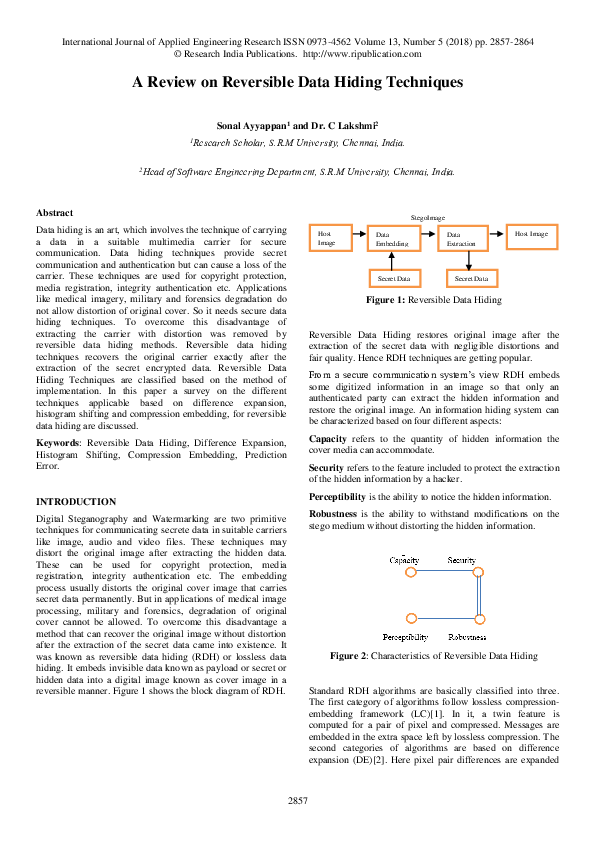 (PDF) A Review on Reversible Data Hiding Techniques