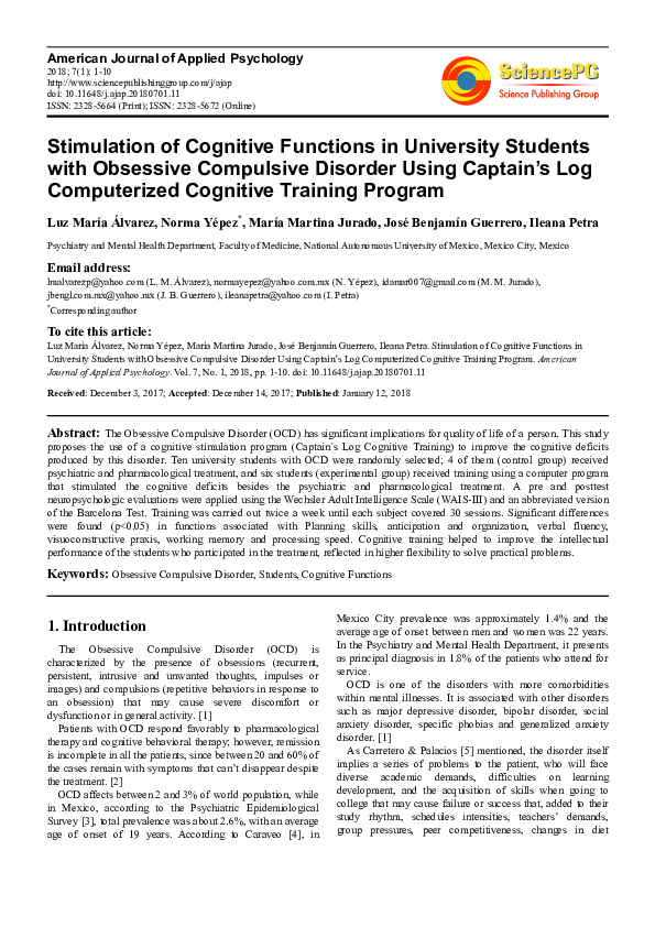 (PDF) Stimulation of Cognitive Functions in University Students with ...