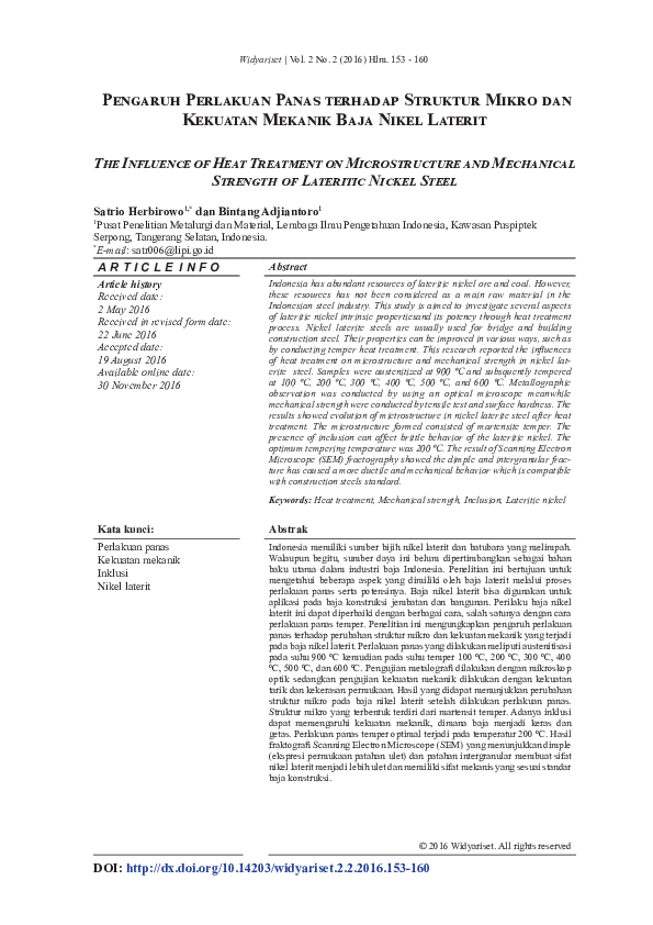 (PDF) The Influence of Heat Treatment on Microstructure and Mechanical ...
