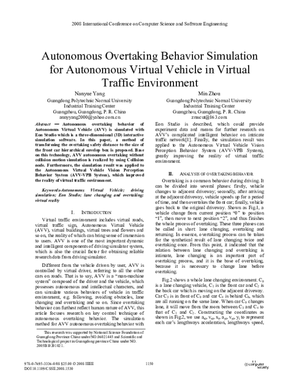 (PDF) Autonomous Overtaking Behavior Simulation for Autonomous Virtual ...