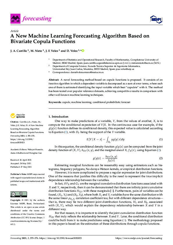 (PDF) A New Machine Learning Forecasting Algorithm Based on Bivariate ...