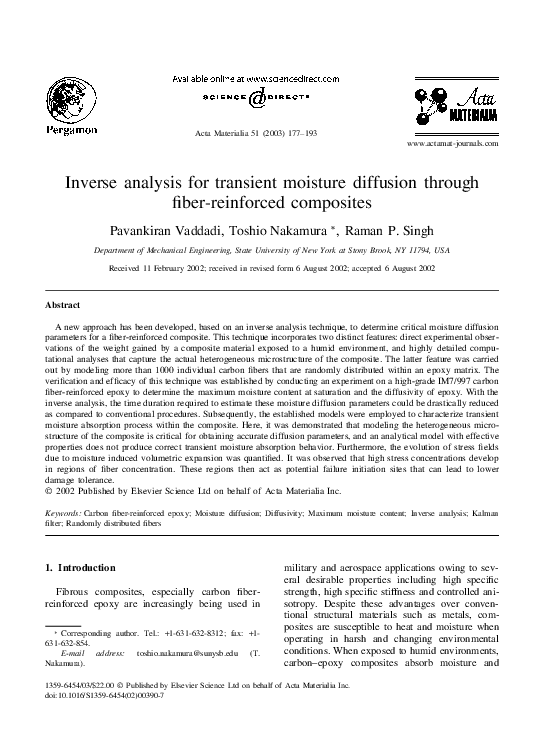 (PDF) Inverse analysis for transient moisture diffusion through fiber ...