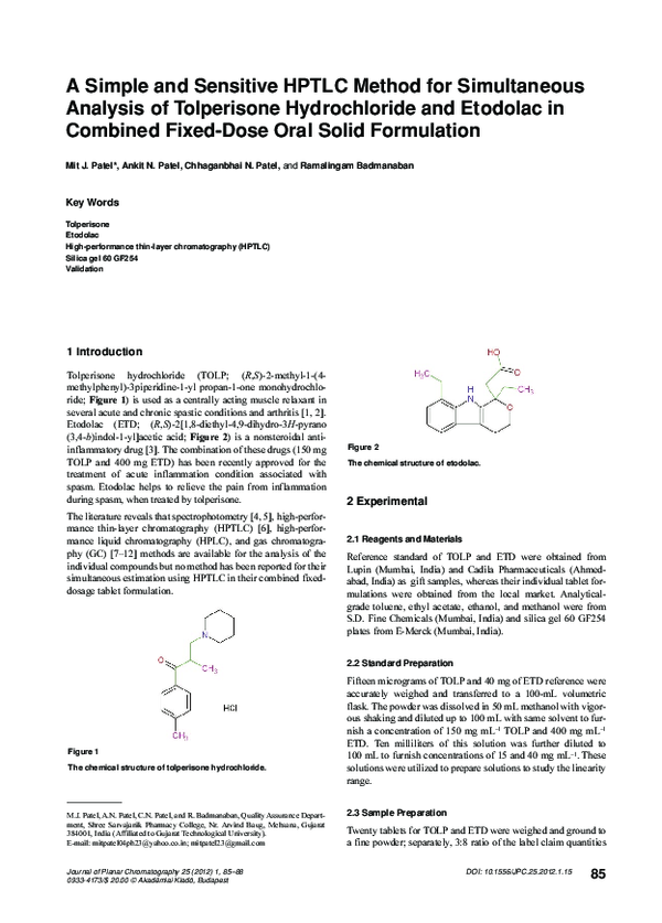 (PDF) A simple and sensitive HPTLC method for simultaneous analysis of ...