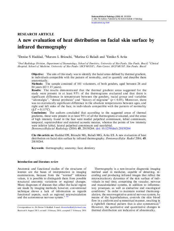 (PDF) A new evaluation of heat distribution on facial skin surface by ...