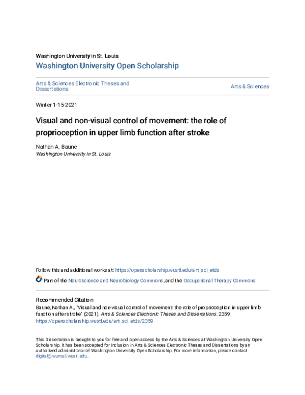 (PDF) Visual and non-visual control of movement: the role of ...