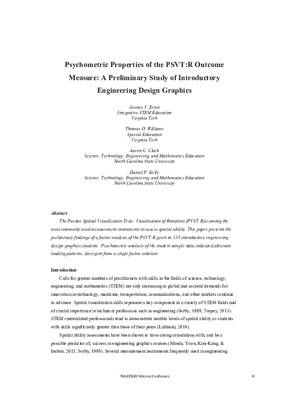 (PDF) Psychometric Properties of the PSVT:R Outcome Measure: A ...