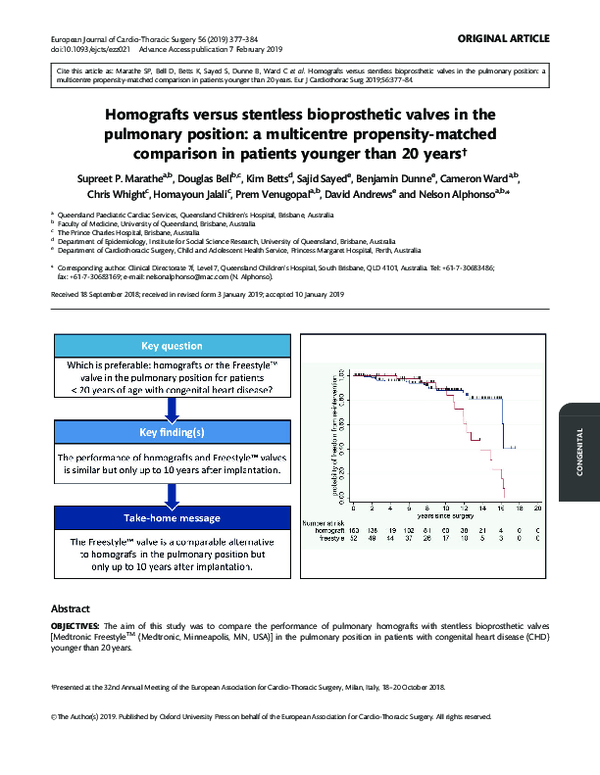 (PDF) Homografts versus stentless bioprosthetic valves in the pulmonary ...