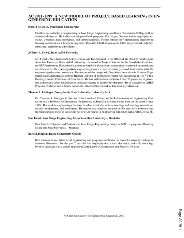 (PDF) A New Model of Project-Based Learning in Engineering Education