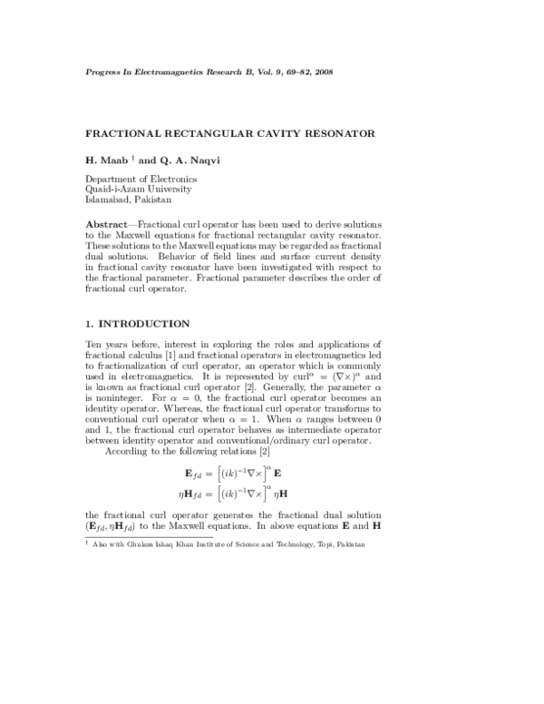 (PDF) Fractional Rectangular Cavity Resonator