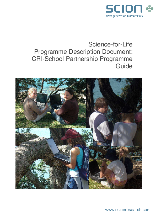 (PDF) Science-for-Life Programme Description Document: CRI-School ...