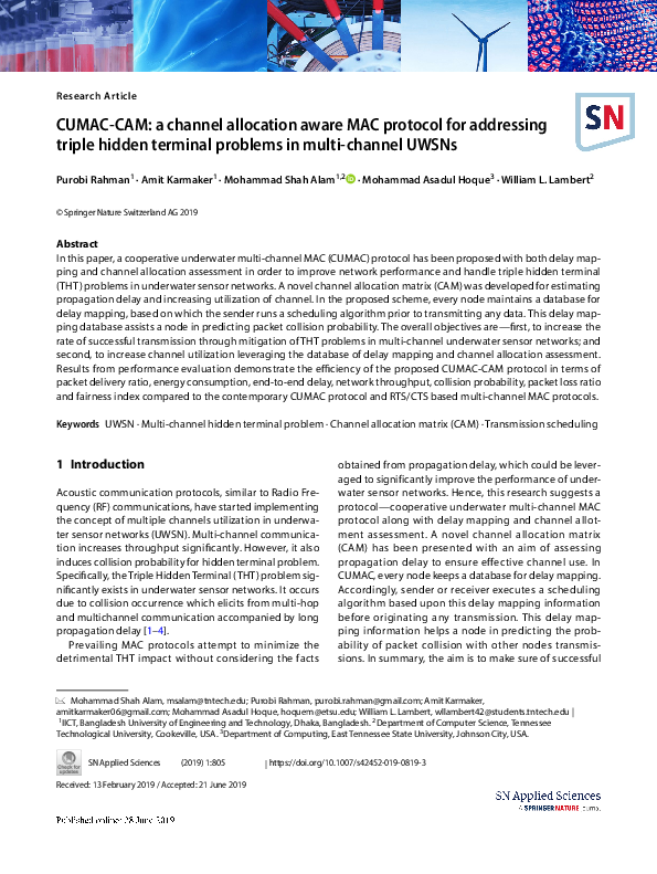 (PDF) CUMAC-CAM: a channel allocation aware MAC protocol for addressing ...
