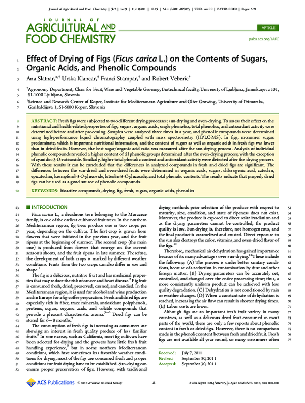 (PDF) Effect of Drying of Figs (Ficus carica L.) on the Contents of ...