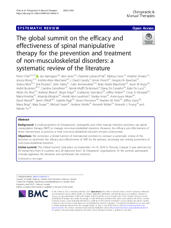 (PDF) The global summit on the efficacy and effectiveness of spinal