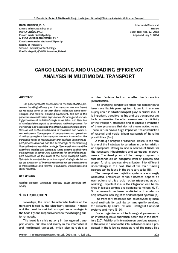 (PDF) Cargo Loading and Unloading Efficiency Analysis in Multimodal ...
