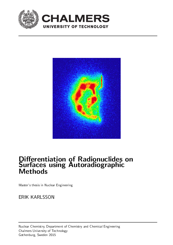 (PDF) Differentiation of Radionuclides on Surfaces using