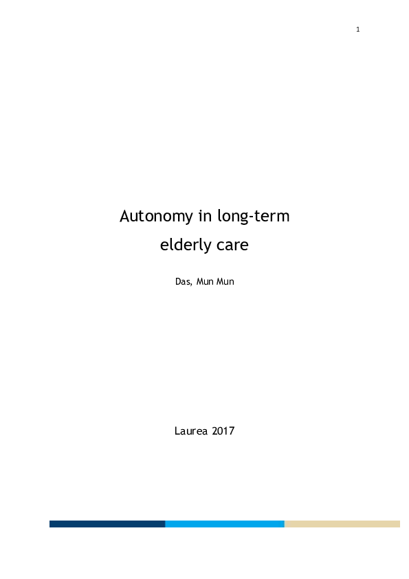 (PDF) Autonomy in long-term elderly care