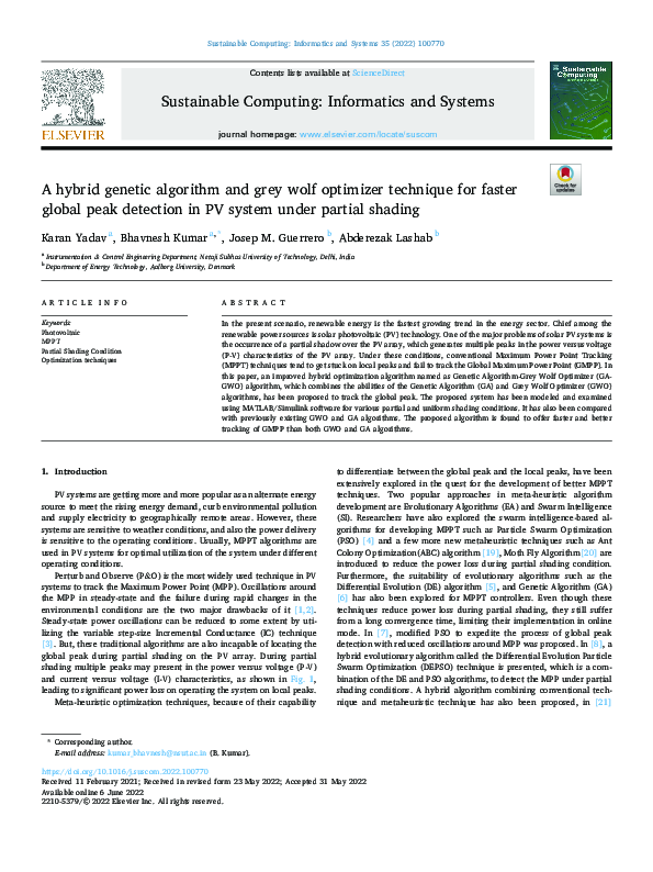 (PDF) A hybrid genetic algorithm and grey wolf optimizer technique for ...