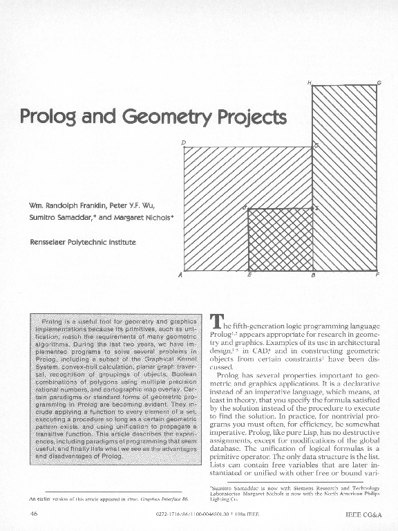 (PDF) Prolog and Geometry Projects
