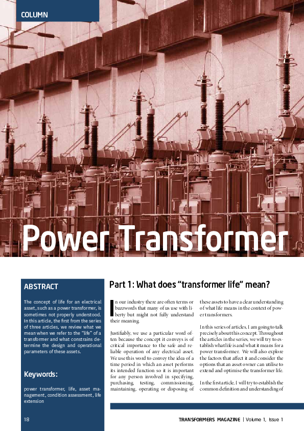 (PDF) Power Transformer Life CARLOS GAMEZ Academia.edu