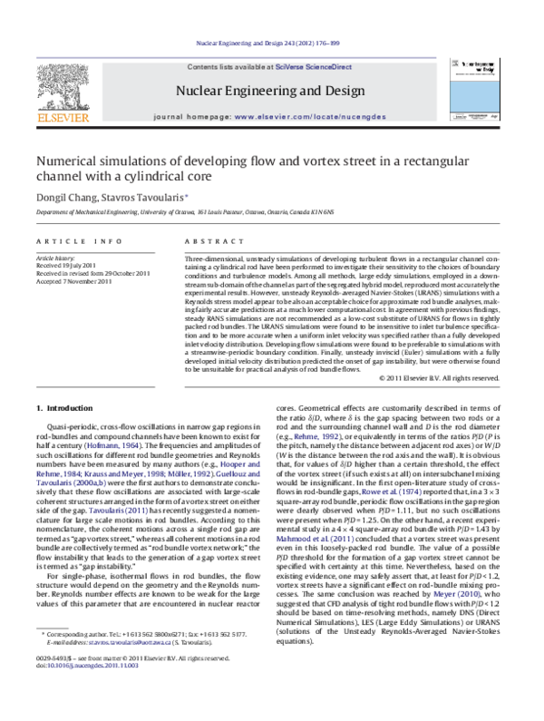 (PDF) Numerical simulations of developing flow and vortex street in a ...