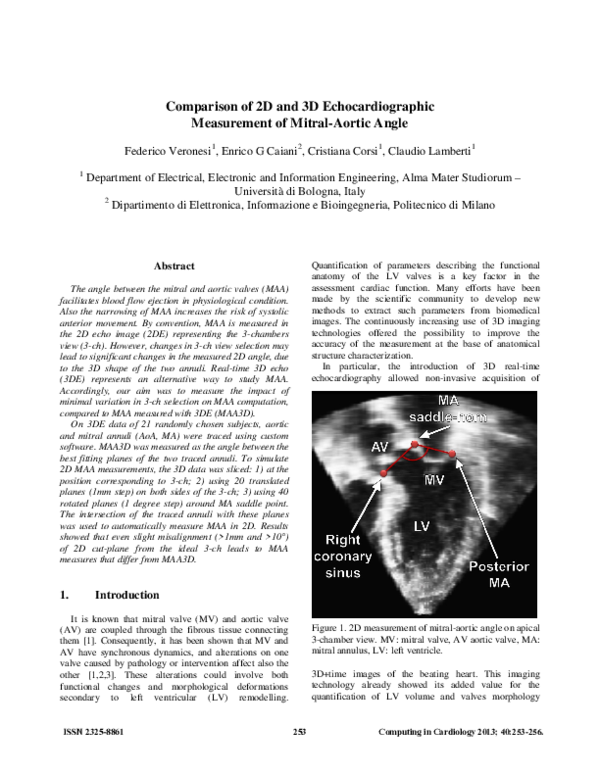 (PDF) Comparison of 2D and 3D echocardiographic measurement of mitral ...