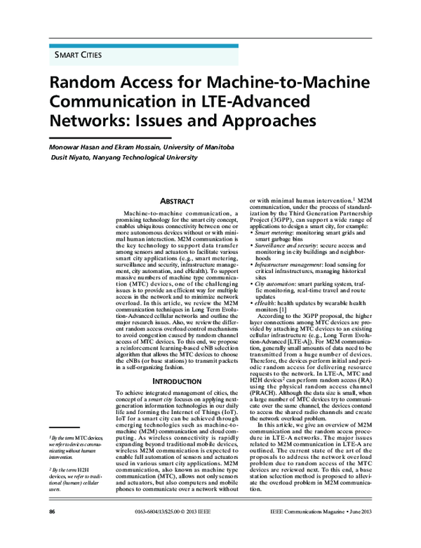 (PDF) Random access for machine-to-machine communication in LTE ...