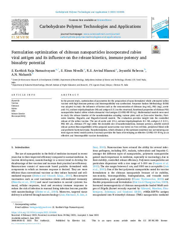 (PDF) Formulation optimization of chitosan nanoparticles incorporated ...