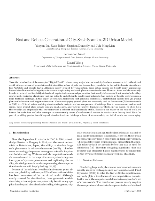 (PDF) Fast and robust generation of city-scale seamless 3D urban models